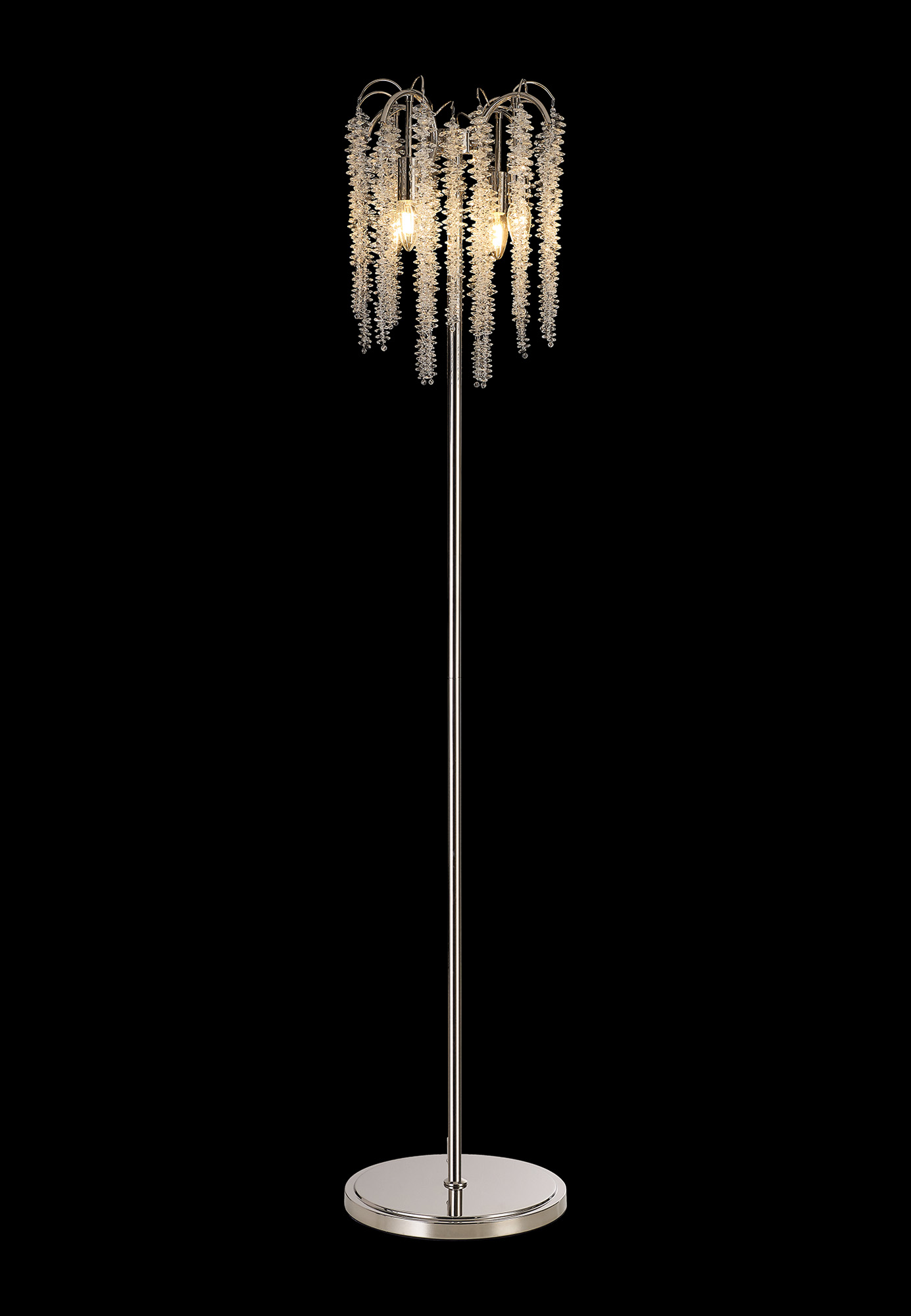 IL32905  Wisteria 165cm Floor Lamp 4 Light Polished Nickel